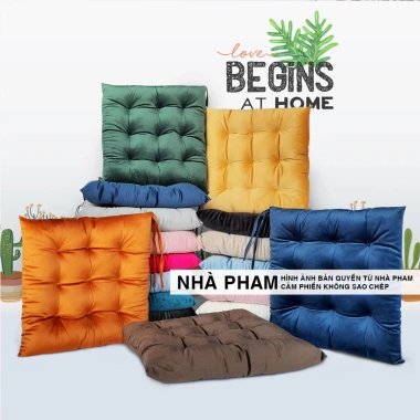 Đệm ngồi bệt vải nhung hình 04 đa kích thước 40-50cm - Siêu mềm, giảm giá 64.900 VND