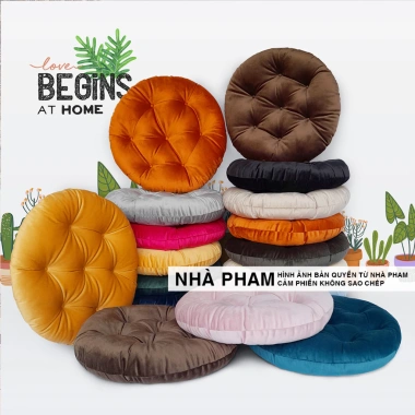 Đệm ngồi bệt vải nhung hình 04 đa kích thước 40-50cm - Siêu mềm, giảm giá 64.900 VND