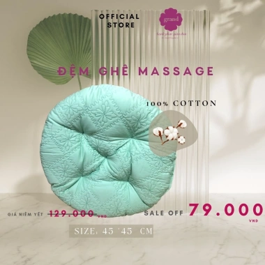 Đệm ngồi bệt vuông tròn 45x45 cm Grand Cotton chần bông đa màu - Giá chỉ 59.000, ưu đãi học & du lịch