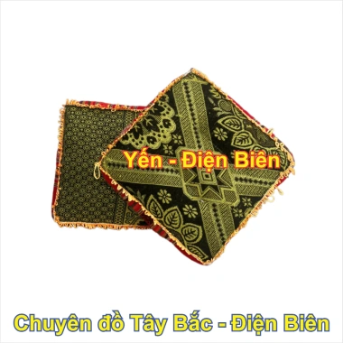 Đệm Ngồi Thổ Cẩm Thủ Công Dân Tộc - Hoa Văn Truyền Thống, Vuông 35-40cm, Giá 120k 7