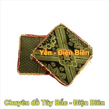 Đệm Ngồi Thổ Cẩm Thủ Công Dân Tộc - Hoa Văn Truyền Thống, Vuông 35-40cm, Giá 120k 9
