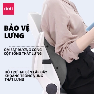 Đệm ngồi tựa lưng DELI: Gối lưng hỗ trợ tư thế văn phòng, giảm đau xương cụt 131k 3 Đệm ngồi tựa lưng DELI: Gối lưng hỗ trợ tư thế văn phòng, giảm đau xương cụt 131k 3