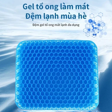 Đệm Ngồi Văn Phòng Gel Tổ Ong 3D Thoáng Khí - Chống Mỏi Lưng, Giá Chỉ 65.000đ