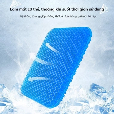 Đệm Ngồi Văn Phòng Gel Tổ Ong 3D Thoáng Khí - Chống Mỏi Lưng, Giá Chỉ 65.000đ