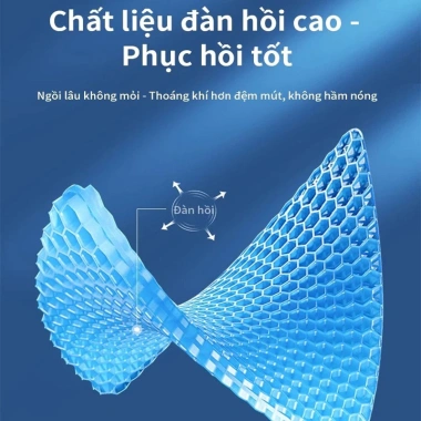 Đệm Ngồi Văn Phòng Gel Tổ Ong 3D Thoáng Khí - Chống Mỏi Lưng, Giá Chỉ 65.000đ