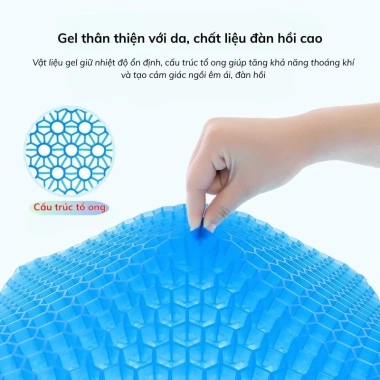 Đệm Ngồi Văn Phòng Gel Tổ Ong 3D Thoáng Khí - Chống Mỏi Lưng, Giá Chỉ 65.000đ