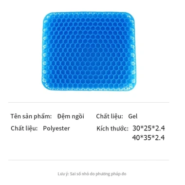 Đệm Ngồi Văn Phòng Gel Tổ Ong 3D Thoáng Khí - Chống Mỏi Lưng, Giá Chỉ 65.000đ