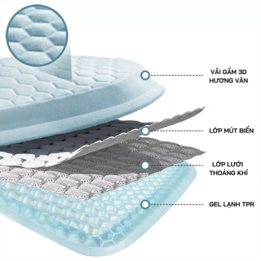 Đệm Silicon Gel Lạnh DN02 - Đệm Ngồi Điều Hòa Không Khí, Hạ Nhiệt Thông Minh, Giá 90.000₫