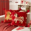 Đệm Sofa Gối Năm Ngựa 2.026 Đầu Giường Eo Tựa Lưng - Vỏ Đỏ Tháo Rời, Giặt Được