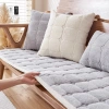 Đệm Sofa Nhung Giả Lông Thỏ Cao Cấp - Mềm Mại Ấm Áp, Chống Trượt cho Ghế Gỗ
