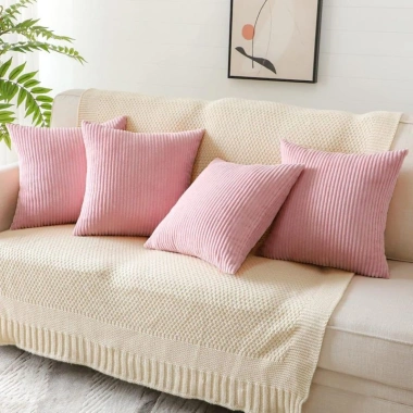 Đệm Sofa Vuông Corduroy Jumbo 16-24 inch Gối Trang Trí Sang Trọng Dây Đệm Đa Kích Thước 6