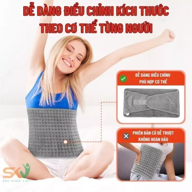 Đệm sưởi đa năng nhung bền 9 cấp độ - Đai nén nóng, ấm áp, trị liệu, chỉ 707.000 VND