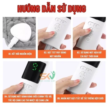 Đệm sưởi đa năng nhung bền 9 cấp độ - Đai nén nóng, ấm áp, trị liệu, chỉ 707.000 VND