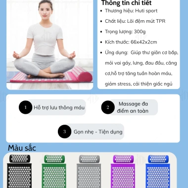 Đệm Tập Yoga Cao Cấp, Thảm Mát Xa Châm Cứu Gai Bấm Huyệt - Giảm Đau, Thư Giãn Toàn Thân, Giá 369.000đ 2 Đệm Tập Yoga Cao Cấp, Thảm Mát Xa Châm Cứu Gai Bấm Huyệt - Giảm Đau, Thư Giãn Toàn Thân, Giá 369.000đ 2