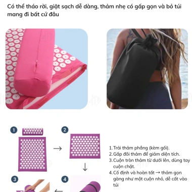 Đệm Tập Yoga Cao Cấp, Thảm Mát Xa Châm Cứu Gai Bấm Huyệt - Giảm Đau, Thư Giãn Toàn Thân, Giá 369.000đ