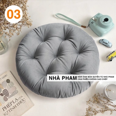 Đệm Tròn Ngồi Bệt Vải NHUNG 40-50cm - Mềm Đệm, Giá Gốc 81.774đ, Giảm còn 64.900đ