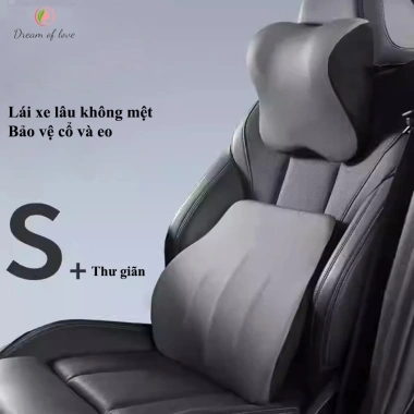 Đệm tựa lưng & cổ DREAM OF LOVE êm ái, mềm mại, giảm đau mỏi khi đi xe - Gối tựa đầu lưng ôtô 89.700₫
