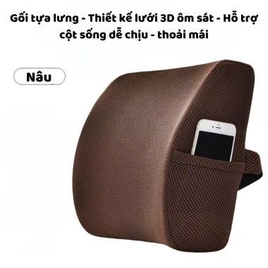 Đệm tựa lưng ghế văn phòng, gối ô tô cao su non - Vỏ tổ ong nhung mềm, giảm 22% còn 104.425₫