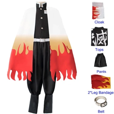 Demon Slayer Kimetsu Yaiba Rengoku Kyoujurou cosplay kimono áo choàng 214.920₫ 7