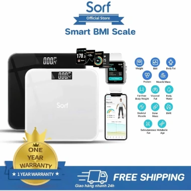 Đen App Cân điện tử 180kg LCD Bluetooth - Phân tích chỉ số sức khỏe - 235.000₫