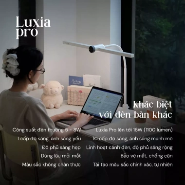Đèn bàn học Velix Luxia Pro 1.100 Lumen CRI 95 – Bảo vệ mắt, chống cận, chỉ 850.000₫ 2 Đèn bàn học Velix Luxia Pro 1.100 Lumen CRI 95 – Bảo vệ mắt, chống cận, chỉ 850.000₫ 2