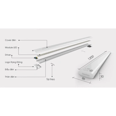 Đèn bán nguyệt LED Rạng Đông 60W M66 - Ánh sáng trắng 6500K Chất Lượng Cao Giá Tốt 199k 6