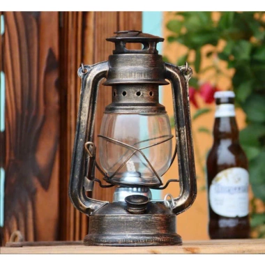 Đèn bão cổ điển - Đèn đốt dầu chắc chắn, đẹp mắt, phù hợp trang trí & du lịch, 112.500₫