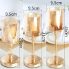 Đèn Cầy Bắc Âu Chân Kim Loại Mạ Vàng, Kính Hổ Phách – Trang Trí Bàn Ăn & Phòng Khách, Giảm Giá 157.500₫ 3