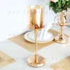 Đèn Cầy Bắc Âu Kim Mạ Vàng, Kính Hổ Phách 25-35cm - Ánh Sáng Ấm Áp cho Phòng Khách 10