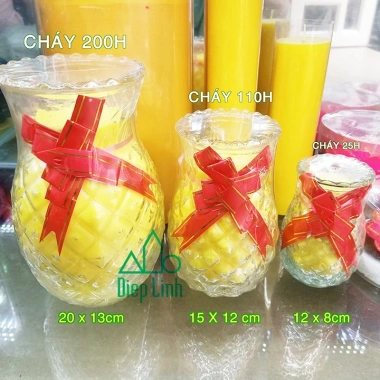 Đèn cầy bơ nến 1 ngày tự nhiên Trái Dứa không khói - Diệp Linh, giá ưu đãi 75k
