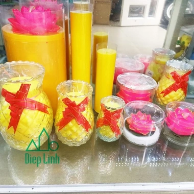 Đèn cầy bơ nến 1 ngày tự nhiên Trái Dứa không khói - Diệp Linh, giá ưu đãi 75k