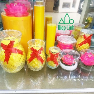 Đèn cầy bơ nến 1 ngày tự nhiên Trái Dứa không khói - Diệp Linh, giá ưu đãi 75k