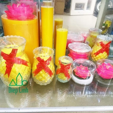 Đèn cầy bơ nến 1 ngày tự nhiên Trái Dứa không khói - Diệp Linh, giá ưu đãi 75k