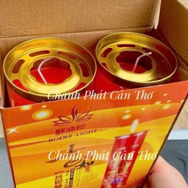 Đèn cầy bơ sáp thơm Malaysia cao cấp 1‑7 ngày, màu đỏ vàng, hương lâu dài