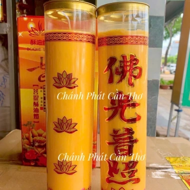 Đèn cầy bơ sáp thơm Malaysia cao cấp 1‑7 ngày, màu đỏ vàng, hương lâu dài