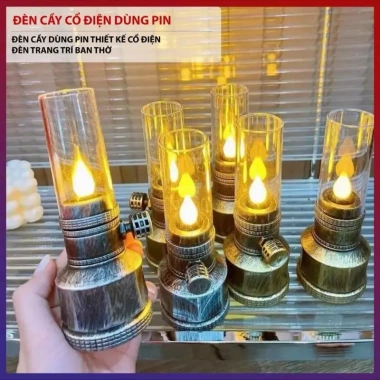 Đèn Cầy Cổ Điển Dùng Pin Đèn Ban Thờ Trang Trí Bàn Thờ, Giá Ưu Đãi 35.000₫