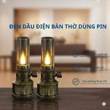 Đèn Cầy Cổ Điển Dùng Pin Đèn Ban Thờ Trang Trí Bàn Thờ, Giá Ưu Đãi 35.000₫