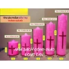 Đèn cầy công giáo màu hồng ĐK 7cm - Quà tặng công giáo, giá ưu đãi 45.000₫