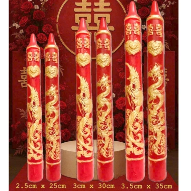 Đèn cầy cưới Rồng Phụng nhũ vàng - Nến sang trọng, chỉ 99.000 cho lễ cưới, đám hỏi, giỗ lễ tết 2