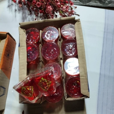 Đèn cầy ly rượu bầu 1 cặp màu vàng đỏ - Giá 17.900₫, trang trí tiệc, quà tặng 2