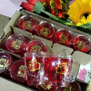 Đèn cầy ly rượu bầu 1 cặp màu vàng đỏ - Giá 17.900₫, trang trí tiệc, quà tặng 4