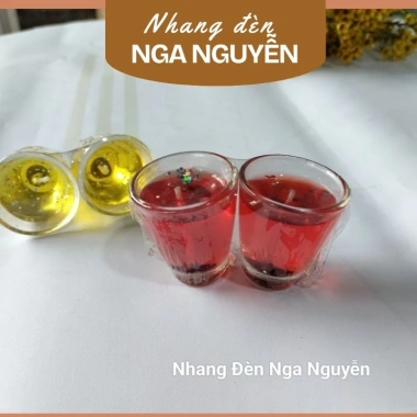 Đèn cầy ly rượu bầu vàng - đỏ, 1 cặp giá chỉ 12.900 VND - Kho sỉ nhang đèn