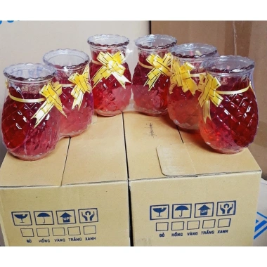 Đèn Cầy Ly Thơm Trung Cao 11,5cm Cặp 2 Ly Vàng Đỏ Sang Trọng - Nến Ly Cung Hỷ 1,5 ngày, Giá ưu đãi 60.000₫