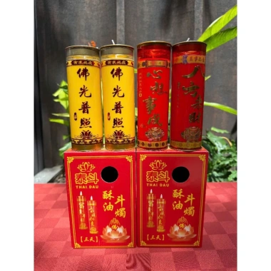 Đèn Cây Nến Bơ Cháy 3 Ngày Cặp - Độ Bền Cao, Sáng Rực, Giá Ưu Đãi 105k