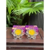 Đèn cầy nến bơ sen lưu ly 12h cháy liên tục - Đỏ & Vàng, cặp giá ưu đãi 110k 5