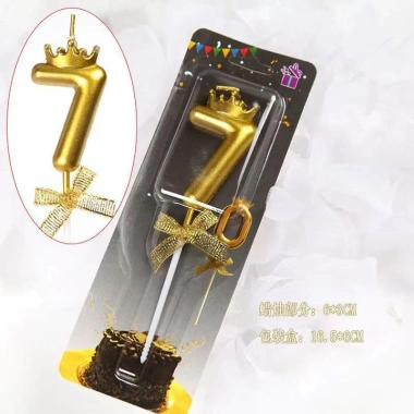 Đèn Cầy Nhũ Vương Miện - Nến Số Nhũ Sang Trọng Trang Trí Bánh Sinh Nhật Giá 4.964₫ 10