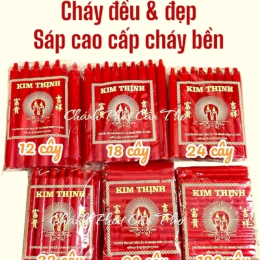 Đèn Cầy Sáp Thơm Loại 1 Đỏ Vàng 1kg - Giá 98.000đ, Chọn 12‑60 Cây 9