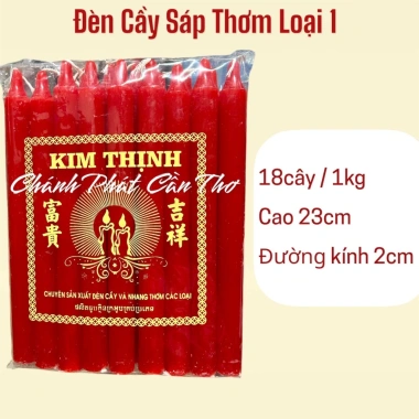 Đèn Cầy Sáp Thơm Loại 1 Đỏ Vàng 1kg - Giá 98.000đ, Chọn 12‑60 Cây 10