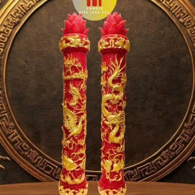 Đèn cầy thơm Long Phụng – Cặp song Long, song Phụng dâng phật, trang trí gia tiên