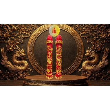 Đèn cầy thơm Long Phụng – Cặp song Long, song Phụng dâng phật, trang trí gia tiên